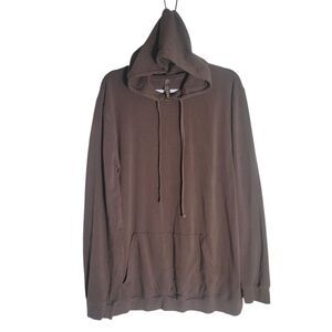 Skims Jersey Lounge Men's Hoodie Shirt Size XL Mud Brown Athleisure Comfy Casual